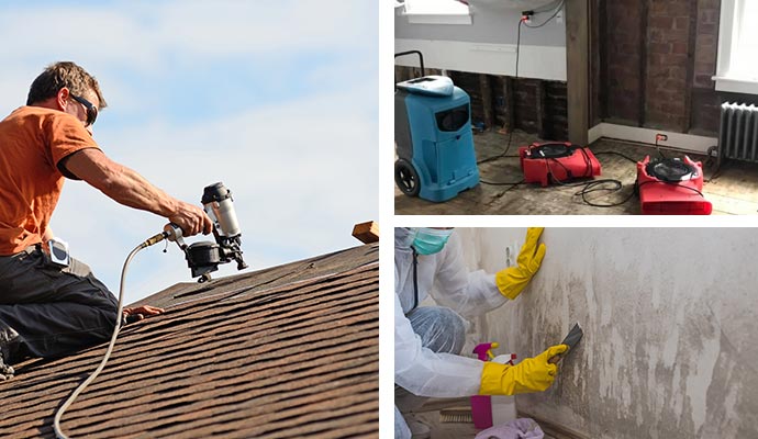 Roof replacement, water extraction and mold remediation service